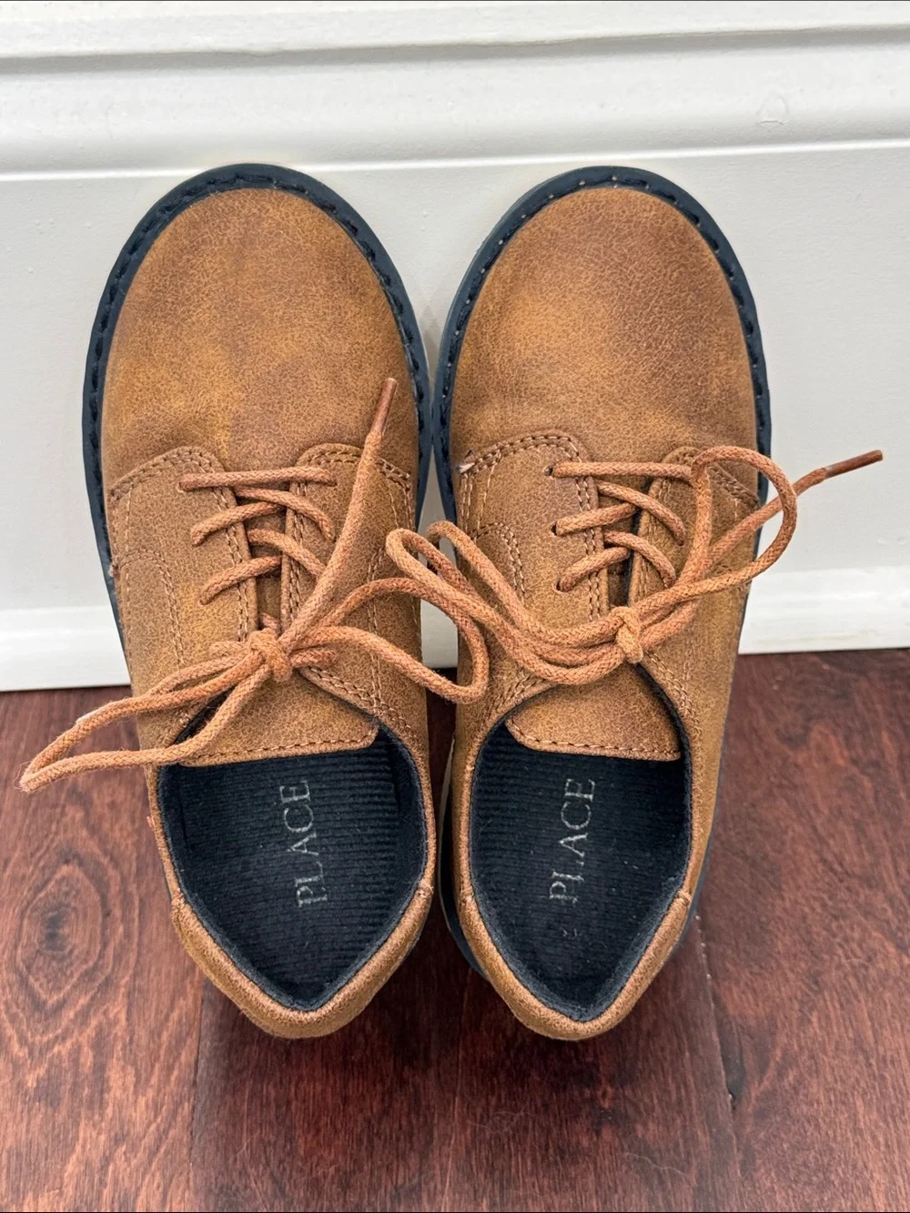 The Children’s Place Boys Brown Shoes Casual Chic Vegan Leather, toddler size 11